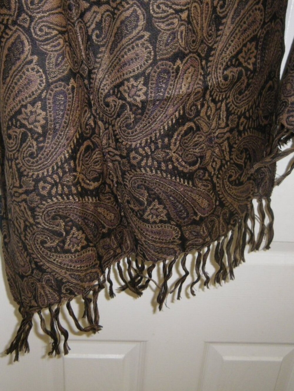 Women’s 100% Wool Large Paisley Print Wrap Made in India - Picture 3 of 5